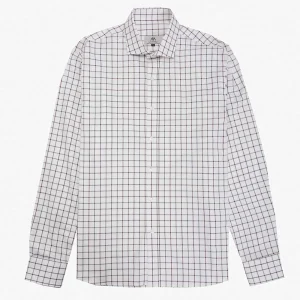 CAMISA OXFORD CUADROS AZUL GRIS