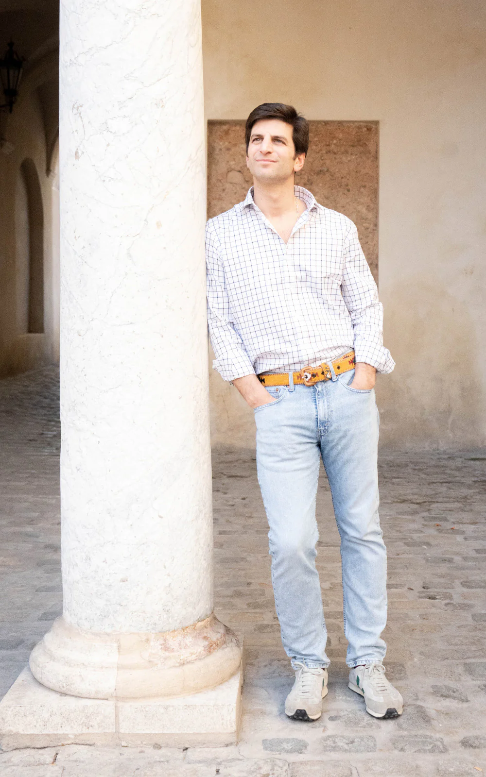 CAMISA OXFORD CUADROS MARRÓN GRIS - Imagen 5