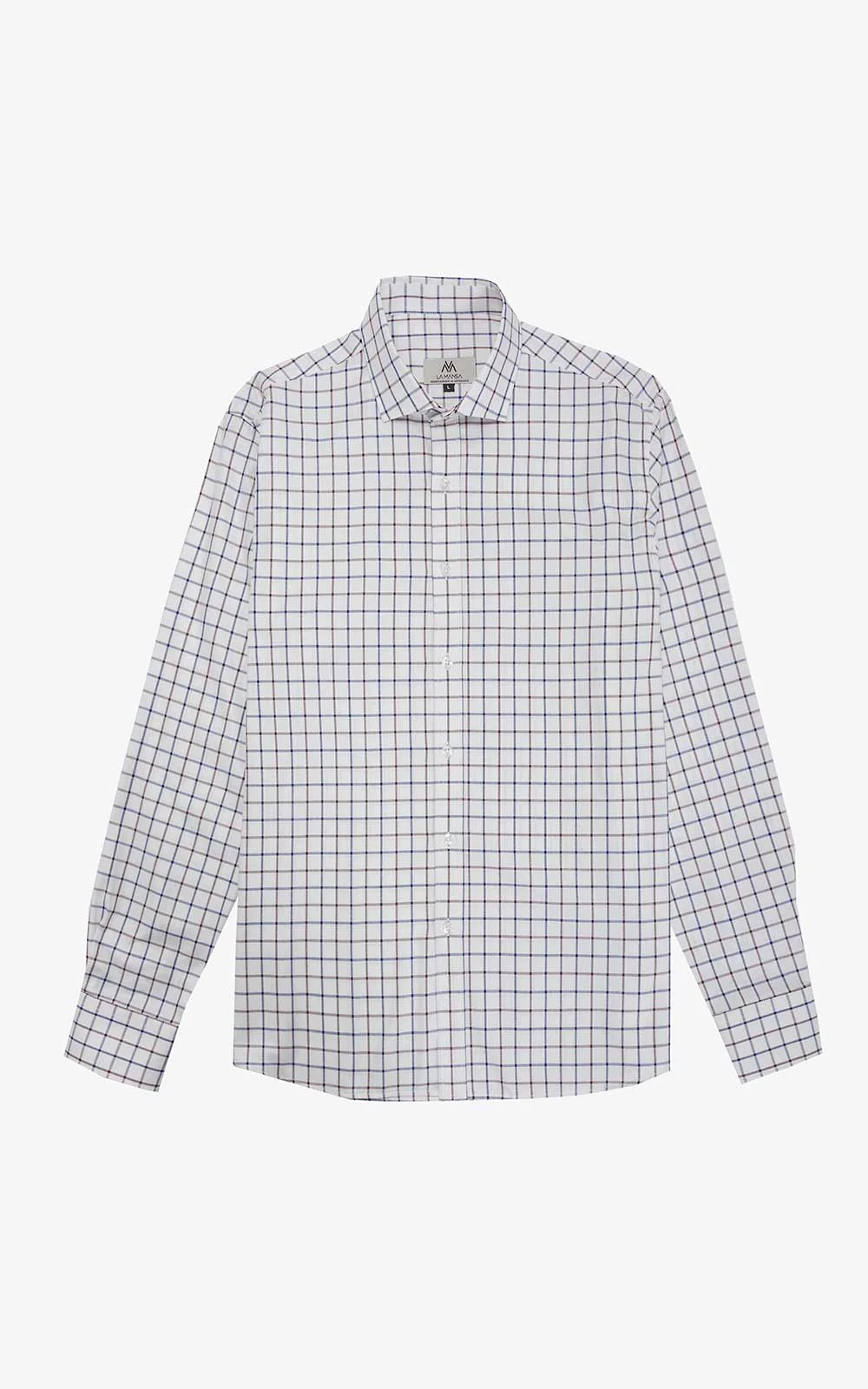 CAMISA OXFORD CUADROS MARRÓN GRIS
